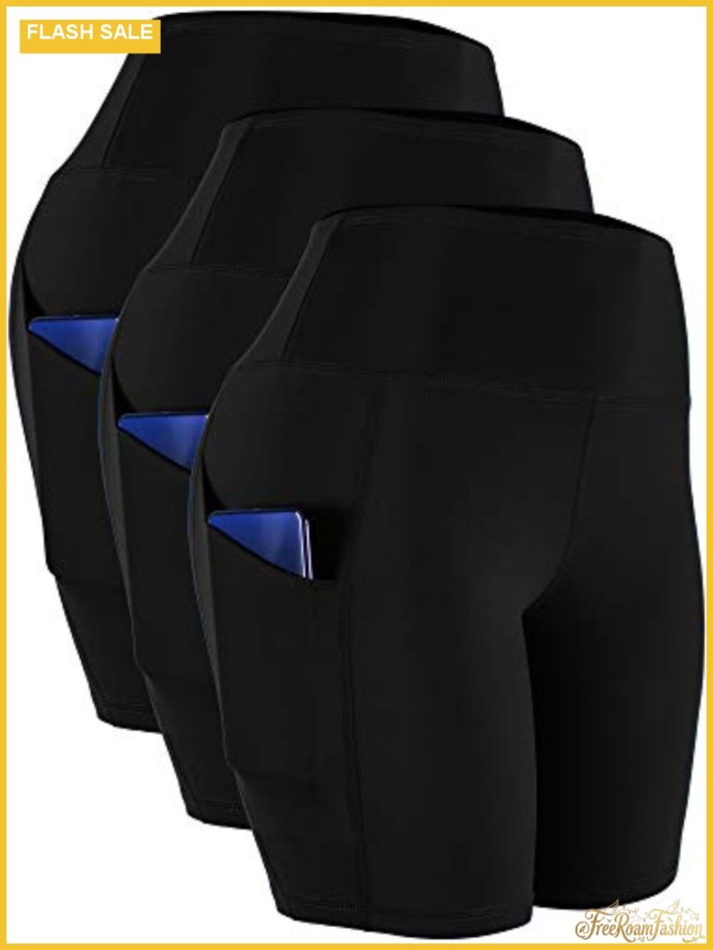 High Waist Spandex Yoga Shorts for Women with Pockets, Quick Dry, Bike Running